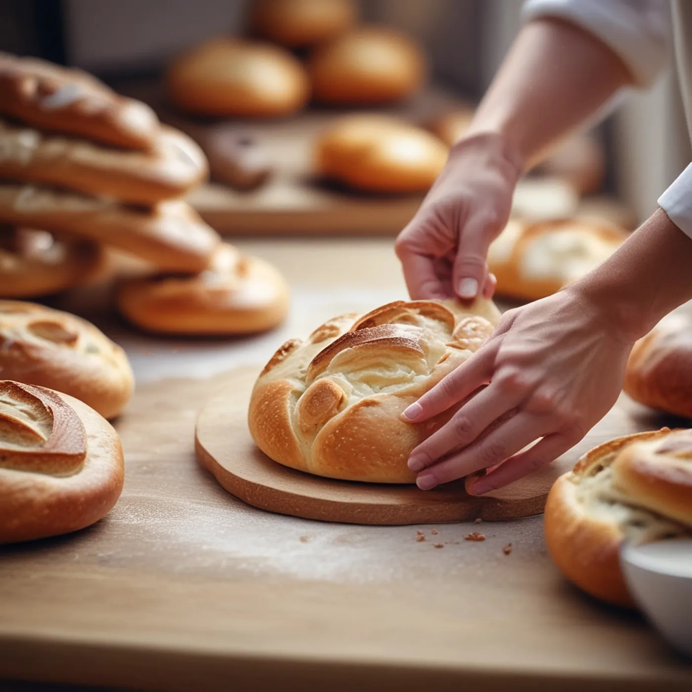 Illustration : boulanger pâtissier au travail