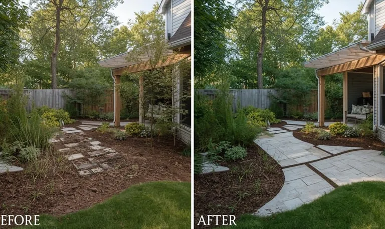 Avant/après : coin de jardin réaménagé