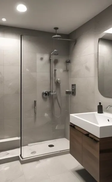 Salle de bain rénovée avec douche à l'italienne